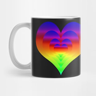 Rainbow Gradient Nested Hearts color pallet 2 Mug